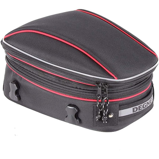 DEGNER Max 21L Variable Capacity Seat Bag DENNER ADJUSTER SEAT BAG Motorcycle Red Piping NB-151