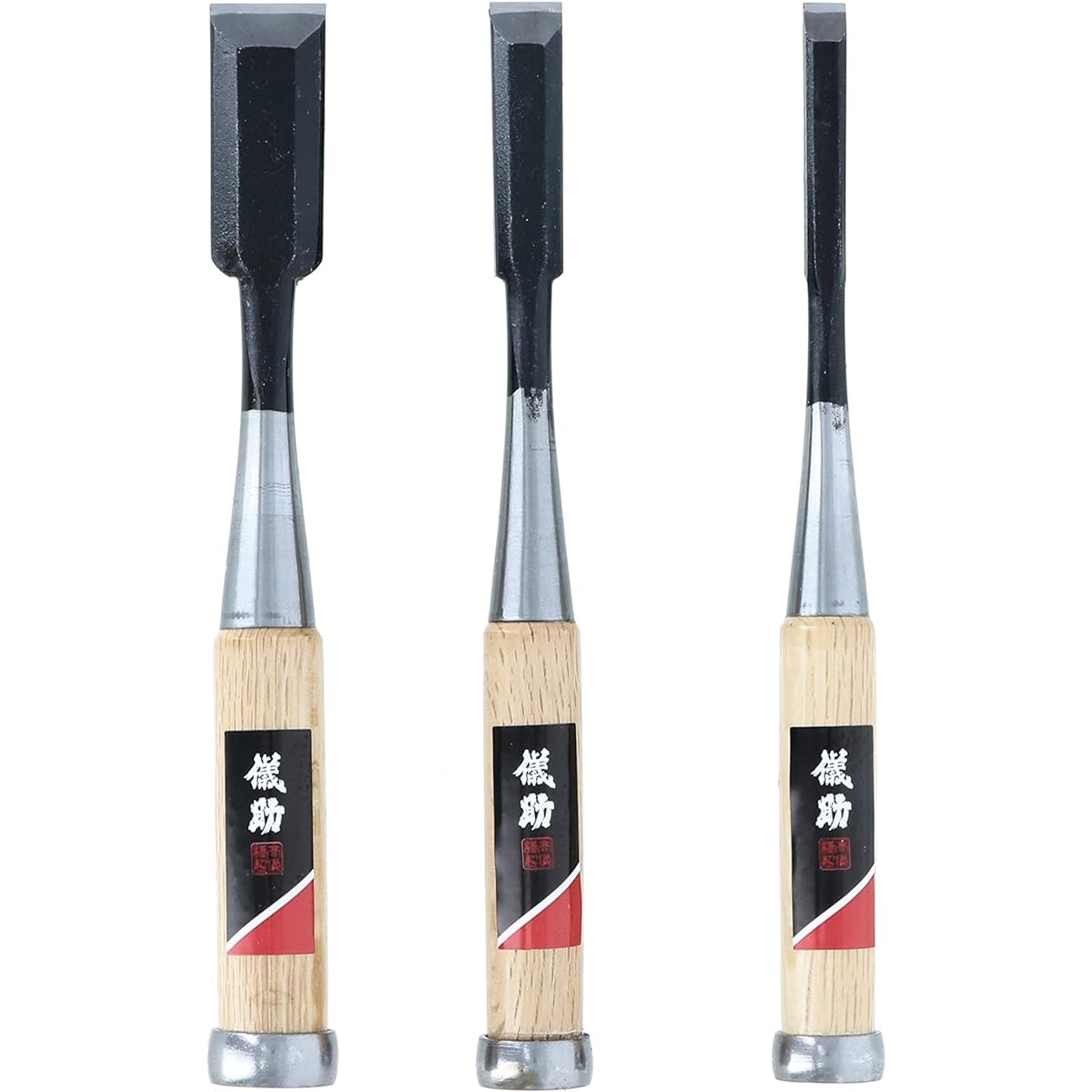 Gisuke Takagi Add-on only 9/15/24mm Set of 3 [For woodworking, installing hinges, correcting grooves on thresholds, etc.] [Mortise carving, step notches, Kumite] TAKAGI woodworking chisel tool DIY chisel planer woodworking chisel set