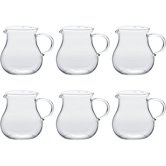 Toyo Sasaki Glass Pitcher Syrup Pitcher with Handle Clear 80ml 6 Pieces TS44029