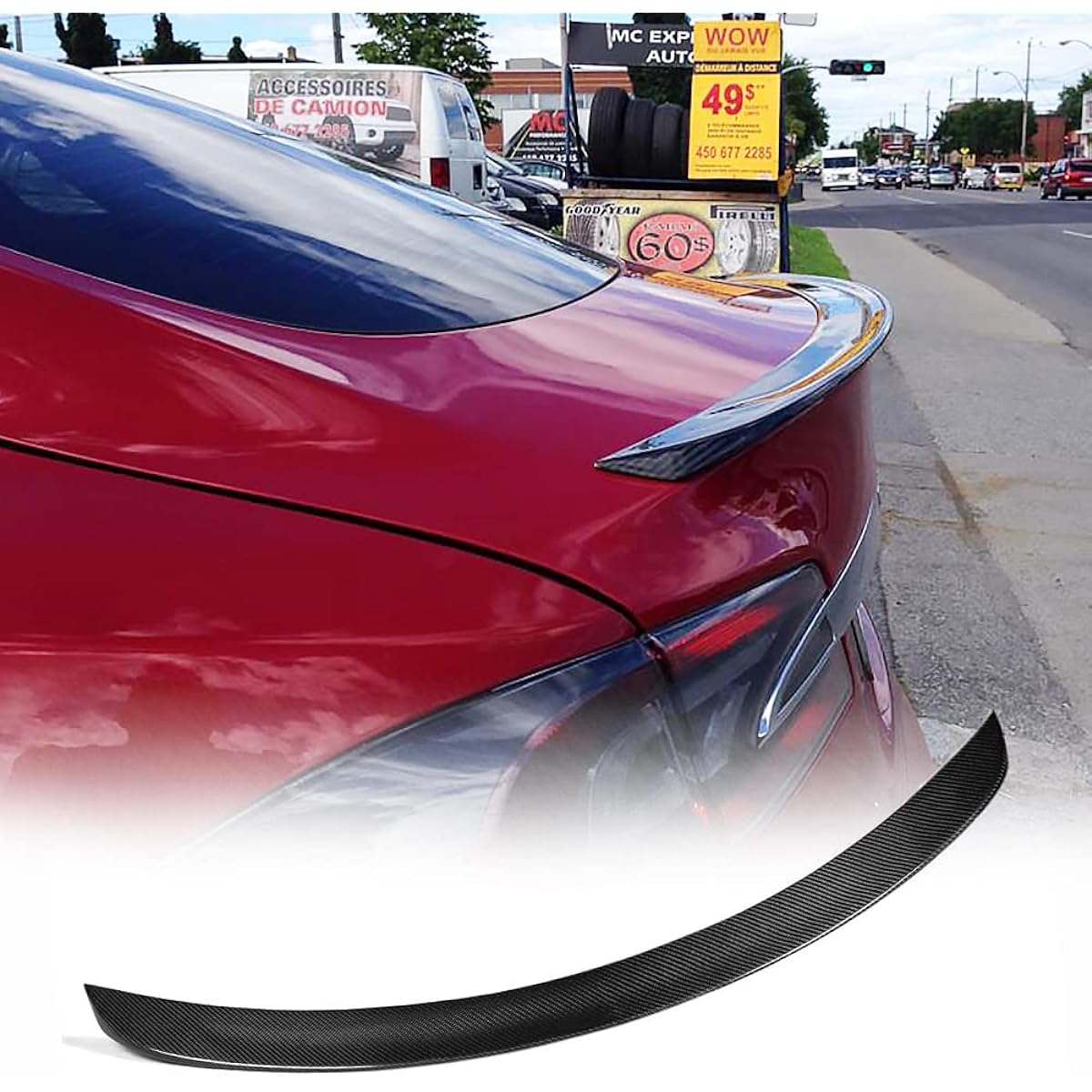 JCSPORTLINE FOR TESLA Tesla Model S Specifications Lear Spoiler Rear Wing Trunk Spoiler Airo Parts/For Tesla Model S Tesla Model S 2012 2015 2016 2016 2017 2017 Compatible/Real Carbon CARBON FIBER
