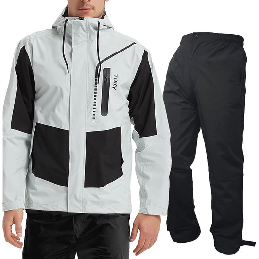 [Arashiyama] Rainwear, Rain Suit, Top and Bottom Set, Men's [Waterproof, Windproof, Lightweight, Includes Reflective Sheet] Golf Rainwear, Windbreaker, Kappa, Bike Rain Jacket, Outdoor Sports, Mountain Parka, Hiking, Fall/Winter, Unisex, Typhoon Protecti