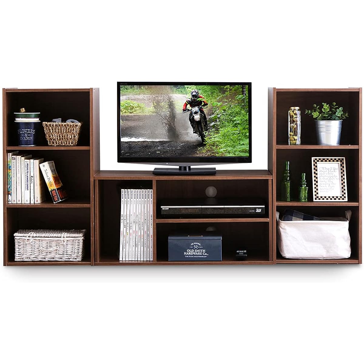 Iris Ohyama Module Box Set of 3 Walnut Width approx. 73.2 x Depth approx. 29.0 x Height approx. 36.6 TV stand type MDB-3S