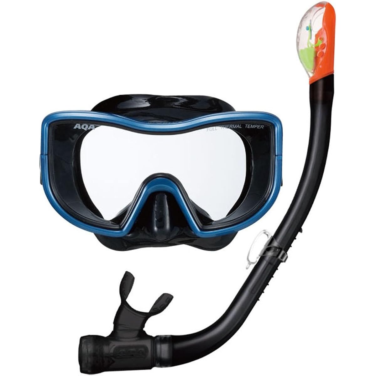 AQA Men's Marine Sports Mask & Snorkel 2-Piece Set Mevius Light & Sammy Dry Special KZ-9074N