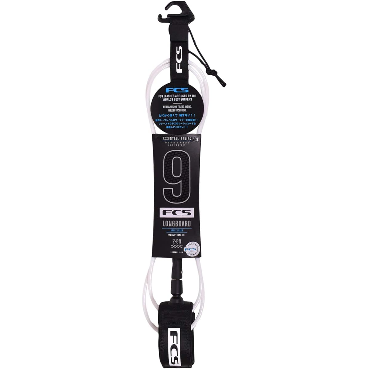 FCS ESSENTIAL LONG LEASH 9feet ALL ROUND ANKLE Surfing Leash Cord AR-ANKLE-09F WHB 9ft