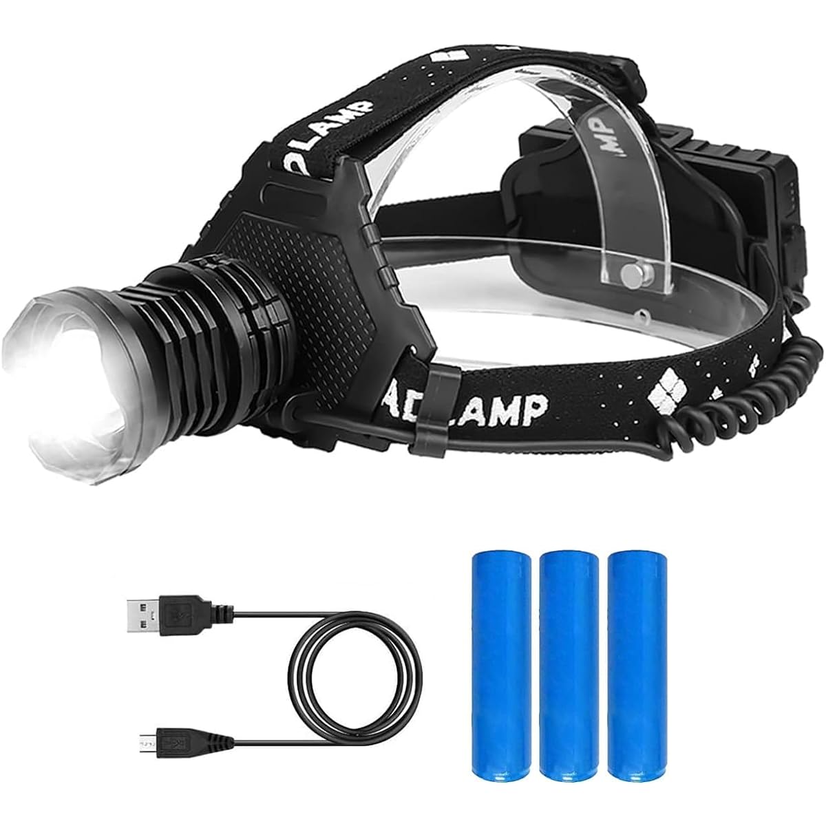 Explosive Light LED Headlight, P190, 80,0000 Lume, USB Rechargeable, Super Bright, Strongest Charging, USB Headlamp, High Brightness, Super Strong, Waterproof, Dustproof, Helmet 5 Lights, 180° Angle