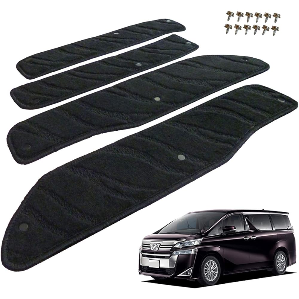 Fenice Car Mat Step Mat Domestic Production (Toyota Vellfire Vellfire Hybrid 30 Series) <Hook type/Screw grip included> Wave Black Non-slip shape Resistant to slipping Car mat (Car supplies specialty store)