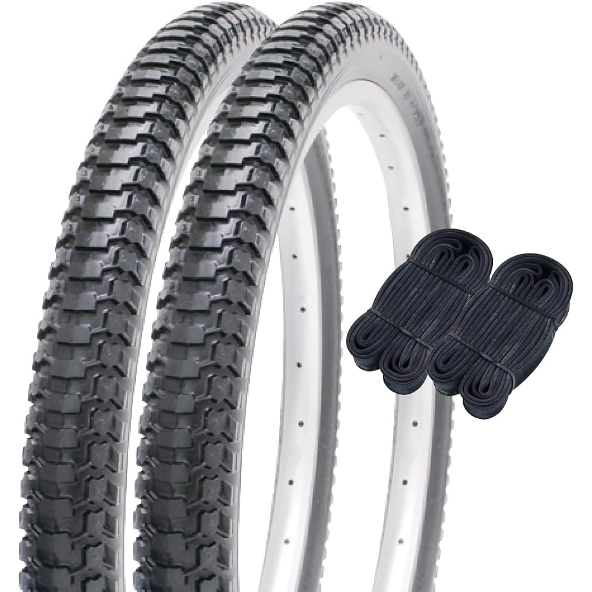 Shinko 20 inch bicycle tire 1.5mm extra thick tube set of 2 each pair roll standard tire 20 x 2.125 black H/E SR173 60321