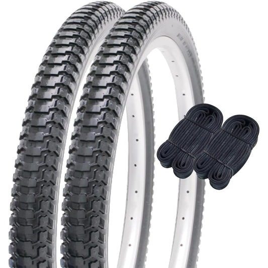 Shinko 20 inch bicycle tire 1.5mm extra thick tube set of 2 each pair roll standard tire 20 x 2.125 black H/E SR173 60321
