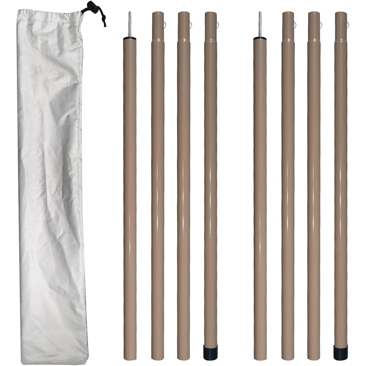Tenplay Diameter 25mm MAX Approx. 240cm Tent Pole, Canopy Pole, 4 Connected, Adjustable, Telescopic, Set of 2, Tarp, Auxiliary Pole, Adjustable Pole, Easy to Assemble, Camping, Compact Storage, Convenient to Carry, Storage Bag Included