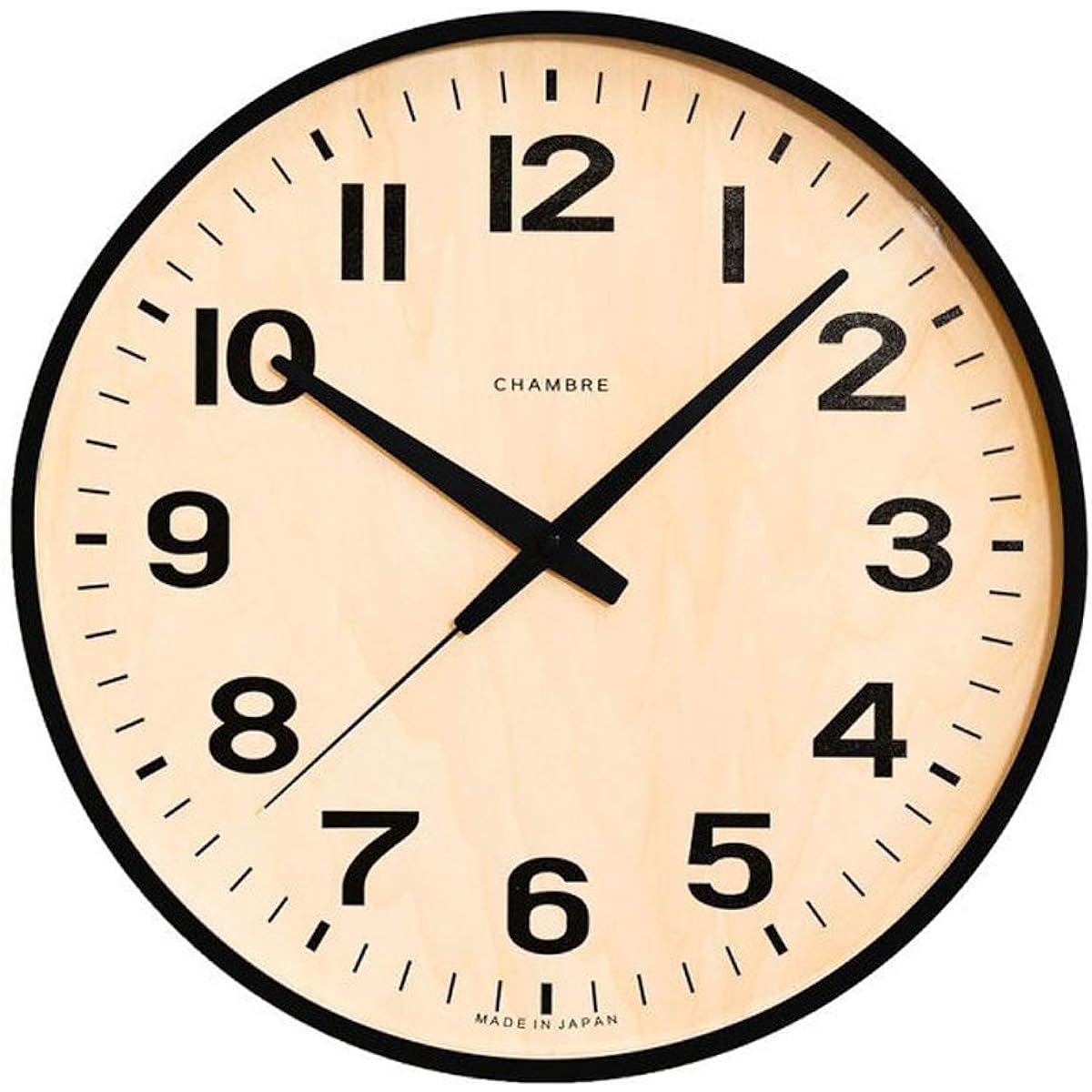 Interzero CHAMBRE PLYWOOD BLACK radio clock BLACK CH-038BK φ304×d50mm