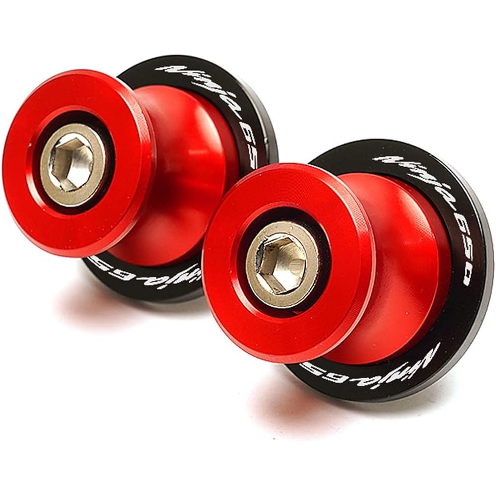 DEMUR 2 Pieces Motorcycle CNC Swing Arm Slider Spool Stand Screw Fits Kawasaki Ninja 650 Ninja 650 2017 2017 2018 2019 2020202021. Swing Arm Slider Spool (Size : S Red)