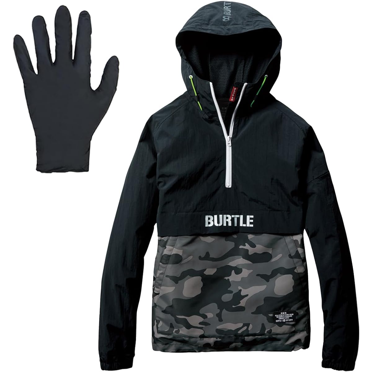 Bartle 2024 Fall/Winter Lightweight Windproof Thermal Water Repellent Cold Protection Anorak Parka with Nitrile Gloves 4054