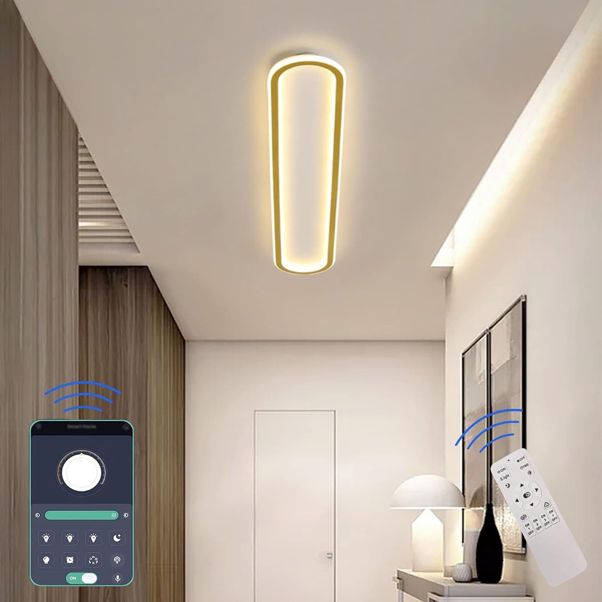 SHINPURU LED Ceiling Light, 6 Tatami Mats, Ceiling Light, Stylish, Ceiling Light, LED Fixture, Ceiling Light, 3-6 Tatami, Stepless Dimming Color, Remote Control, APP Scandinavia, Indirect Light, Night