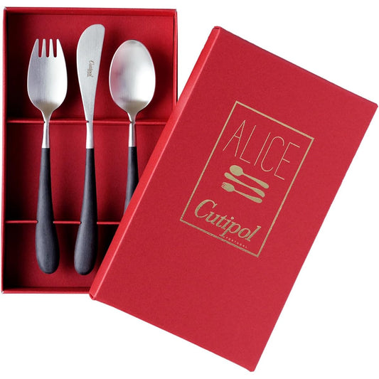 Cutipol Alice Set Black/Matte Silver Children's Cutlery Set