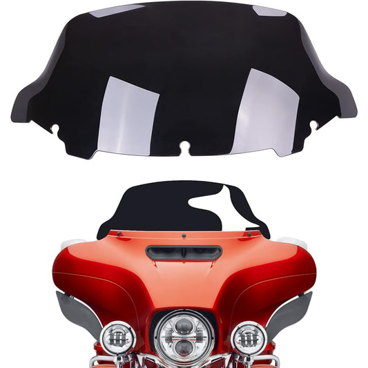 ANONEMOTO 10" Black Wave Windshield Windscreen Wind Splitter Compatible with Harley Touring 2014-2023 Street Glide Electra Glide Ultra Classic Tri Glide FLHTCU FLHTCUL FLHXSE FLHTK