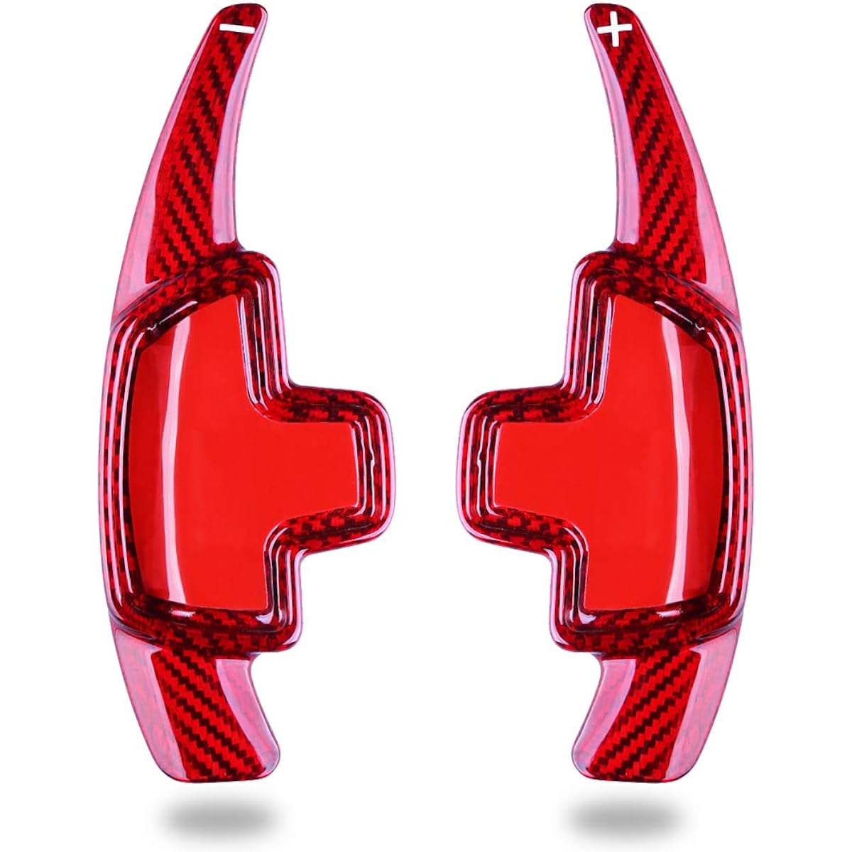 BOYOUS Mercedes-Benz Dry Carbon Paddle Shift Cover Left and Right 2-Piece Set Fits A-Class/B Class/C Class/E Class CLA CLS GLA GLC GLE GLS S450 S560 S550 S600 SL450 SL550 SL400 SLC300 (Red)