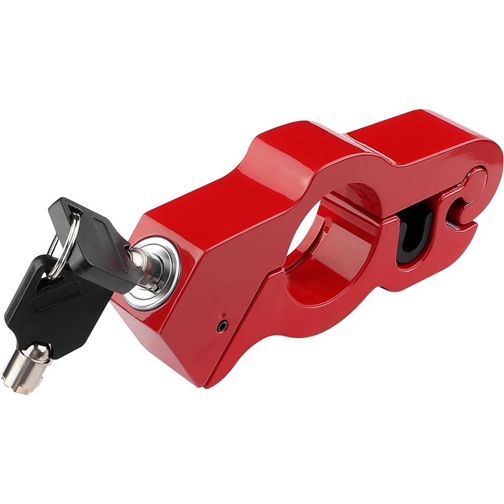 Salior Motorcycle Throttle Lock with 2 Keys Heavy Duty Motorcycle Lock Anti-Theft Motorcycle Handlebar Lock Universal Motorcycle Accessories Throttle Lock for Scooter Sport Bike ATV (Red)