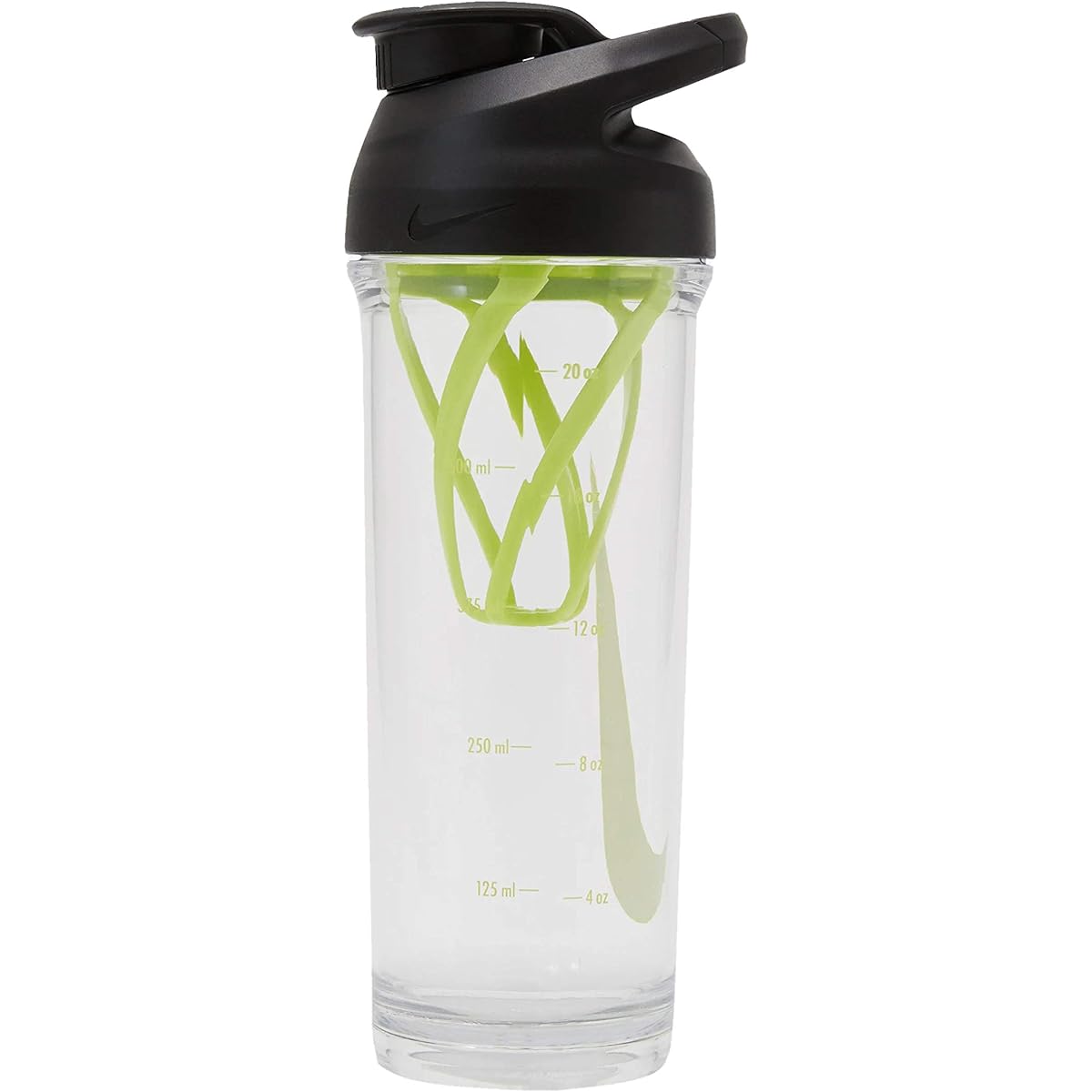 NIKE Water Bottle Clear/Volt 24oz TR Hyper Charge Shaker BT HY5001