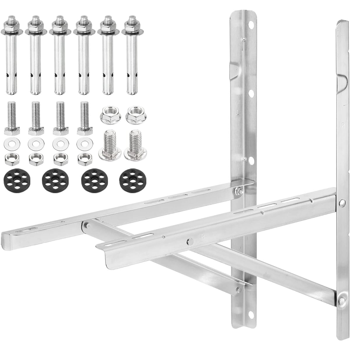 PATIKIL 1 Set Mini Split Wall Mount Bracket for 9000-36000BTU Up to 570 lbs Condenser Ductless AC Heat Pump System Stainless Steel Bracket