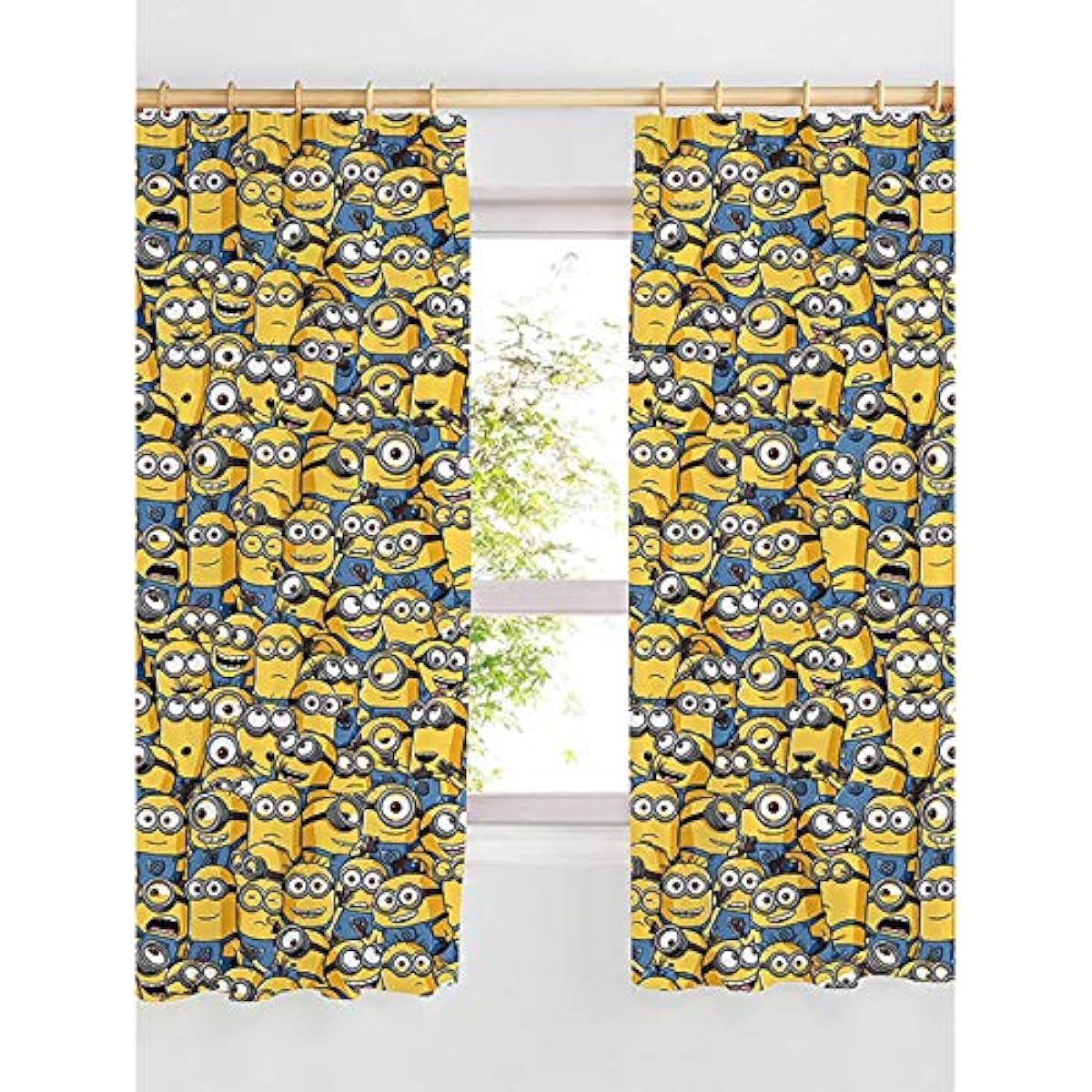 3796 Minions Despicable Me Minions Curtain Width 168cm x Height 183cm x 2 [Parallel Import]