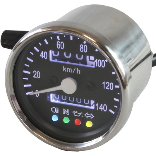 Rise Corporation Motorcycle Speedometer with LED Backlight Function 140km/h Mechanical 60 Pi Black T07Z9990007BK