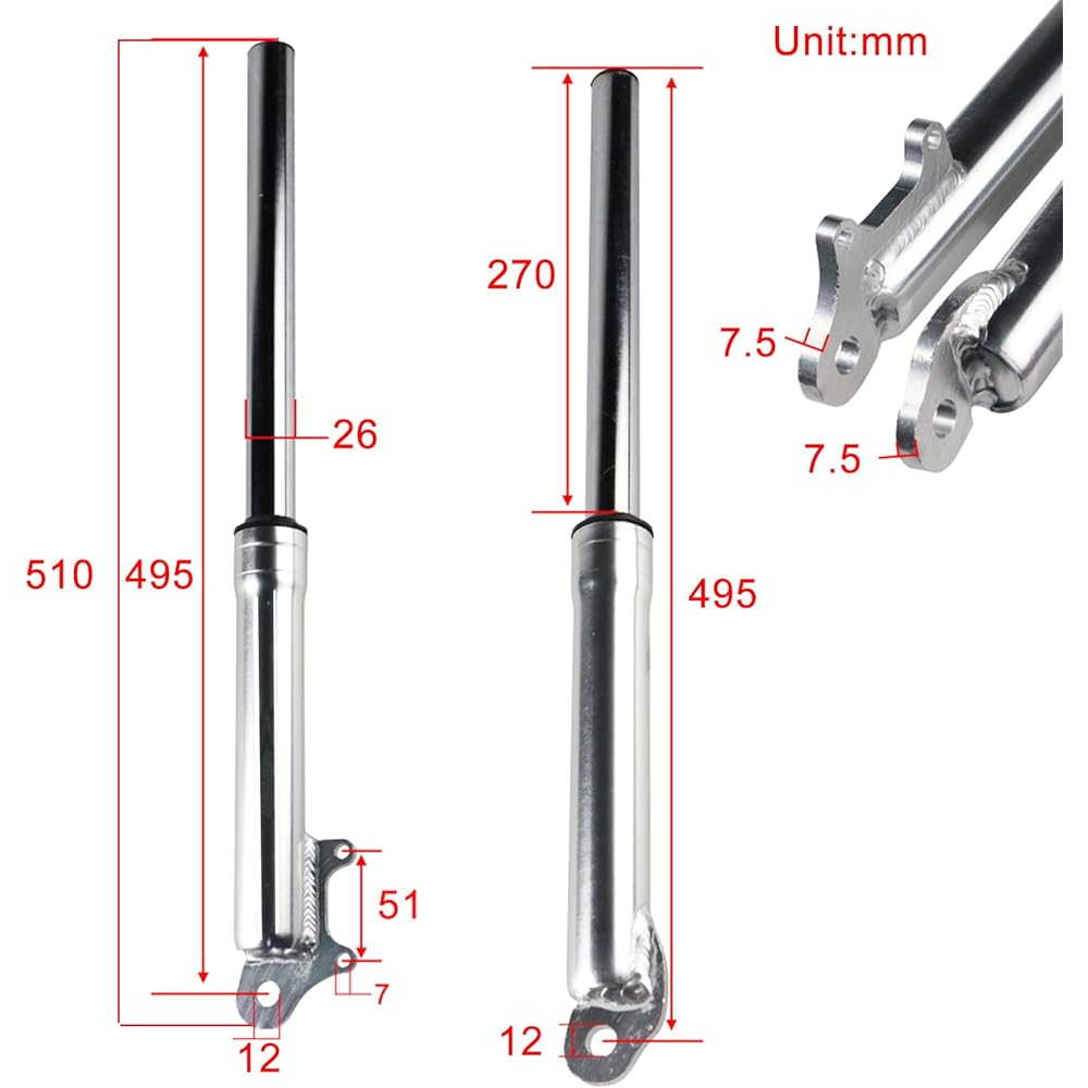 Flypig Front fork shock mini pocket bike 47cc 49cc QG-50 FK08, Coolster 2 stroke.