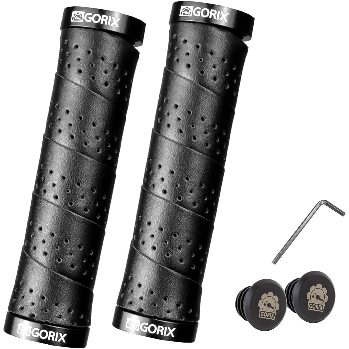 GORIX Bicycle Grip, Cross Bike, Cylindrical Round Grip, Stylish Bar Tape, EVA, Black, Double Lock-on Grip, Shock Absorption, Cycle Grip, Black, Bicycle Grip, MTB, Mini Velo (GMochi)
