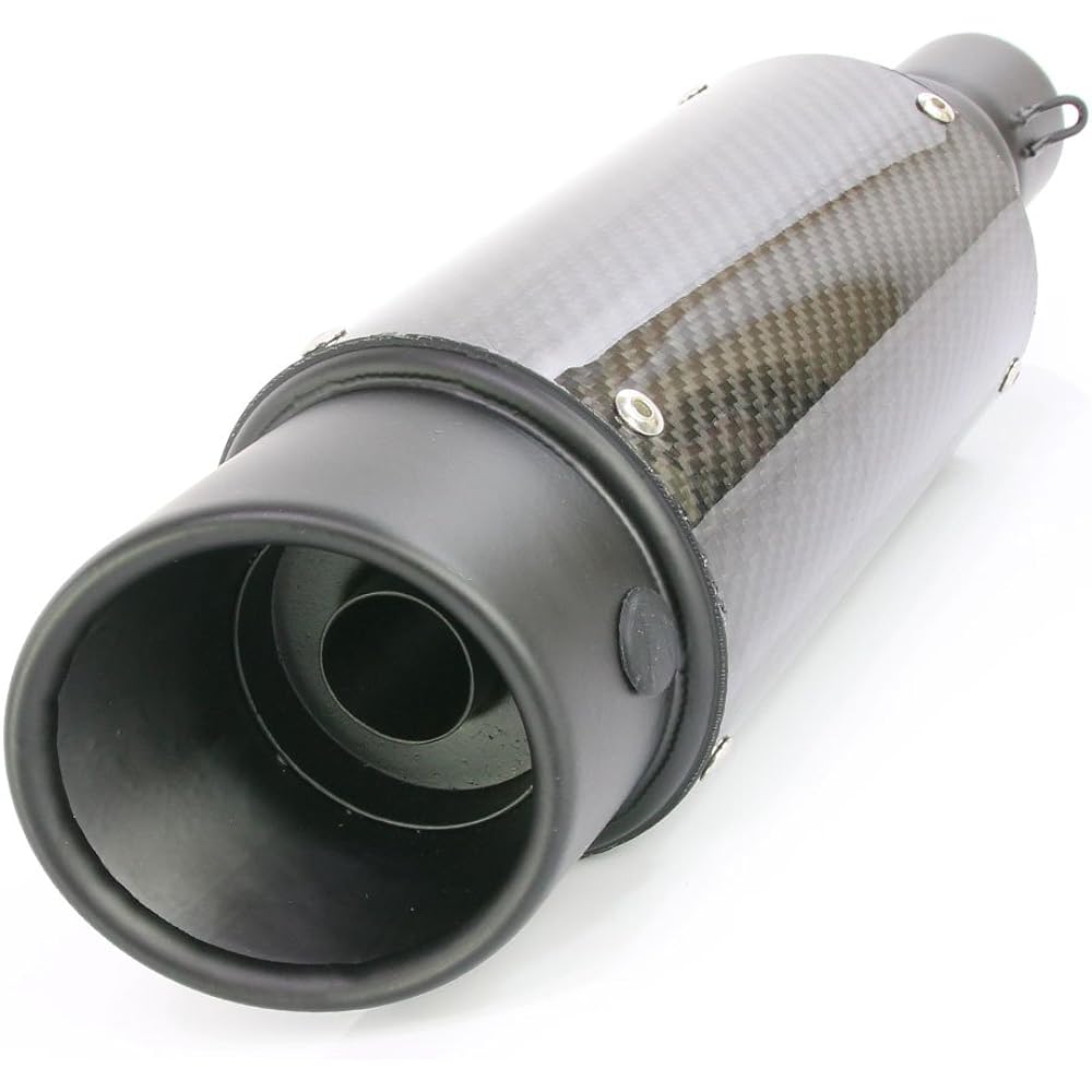 General Purpose Slash Cut GP Short Silencer φ50.8 Carbon/Titanium Matte Black Fake Titanium Slip-on Muffler