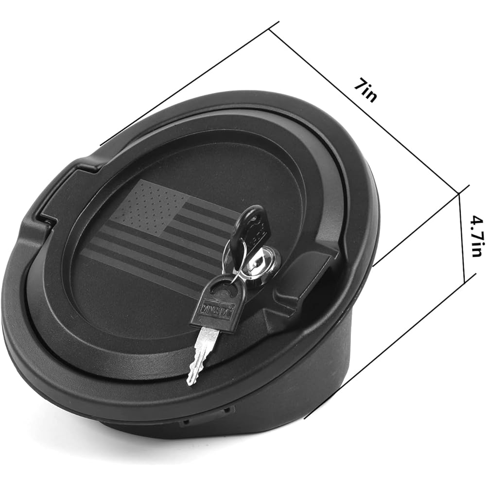 JECAR Ferrofler Cover Lock Lock Gas Tank Door Aluminum Alloy Glin Gas Cap Cover Exterior Accessories JEEP WRANGLER 2018-2023 JL JLU Compatible US flags