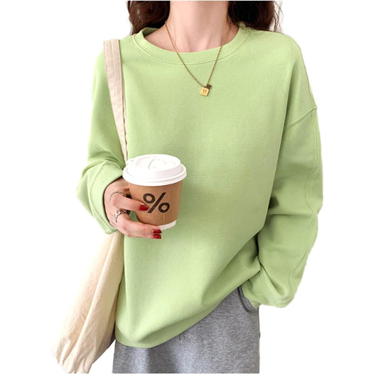 [One Anbu] Sweatshirt, Women's Top, Sweatshirt, Long Sleeve, Room Wear, Plain