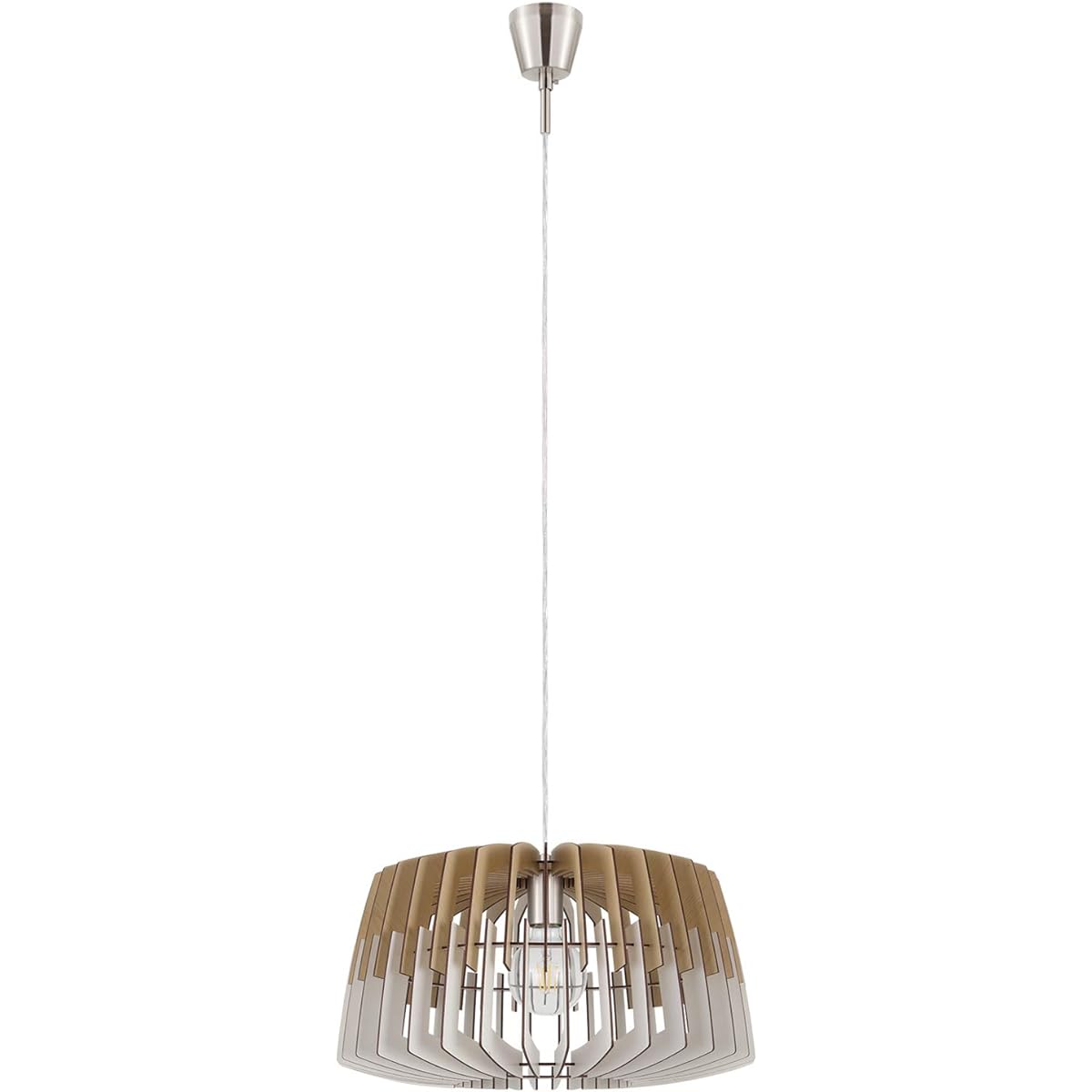EGLO LED Pendant Light Stylish Scandinavian Wooden Classic ARTANA 47.7cm 204431J Interior Lighting Living Dining Cafe Wood/White