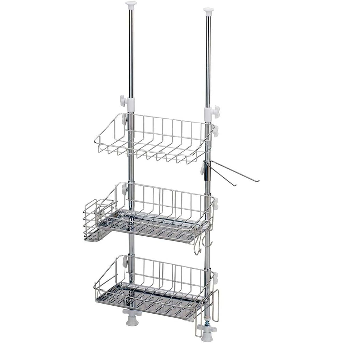 Ernest [Made in Japan] Drainer Basket (Tension) Stainless Steel 3 Tiers (Slim) Gap Storage Major Restaurant Favorite Brand A-75814 37.5 x 18 x 69-110cm