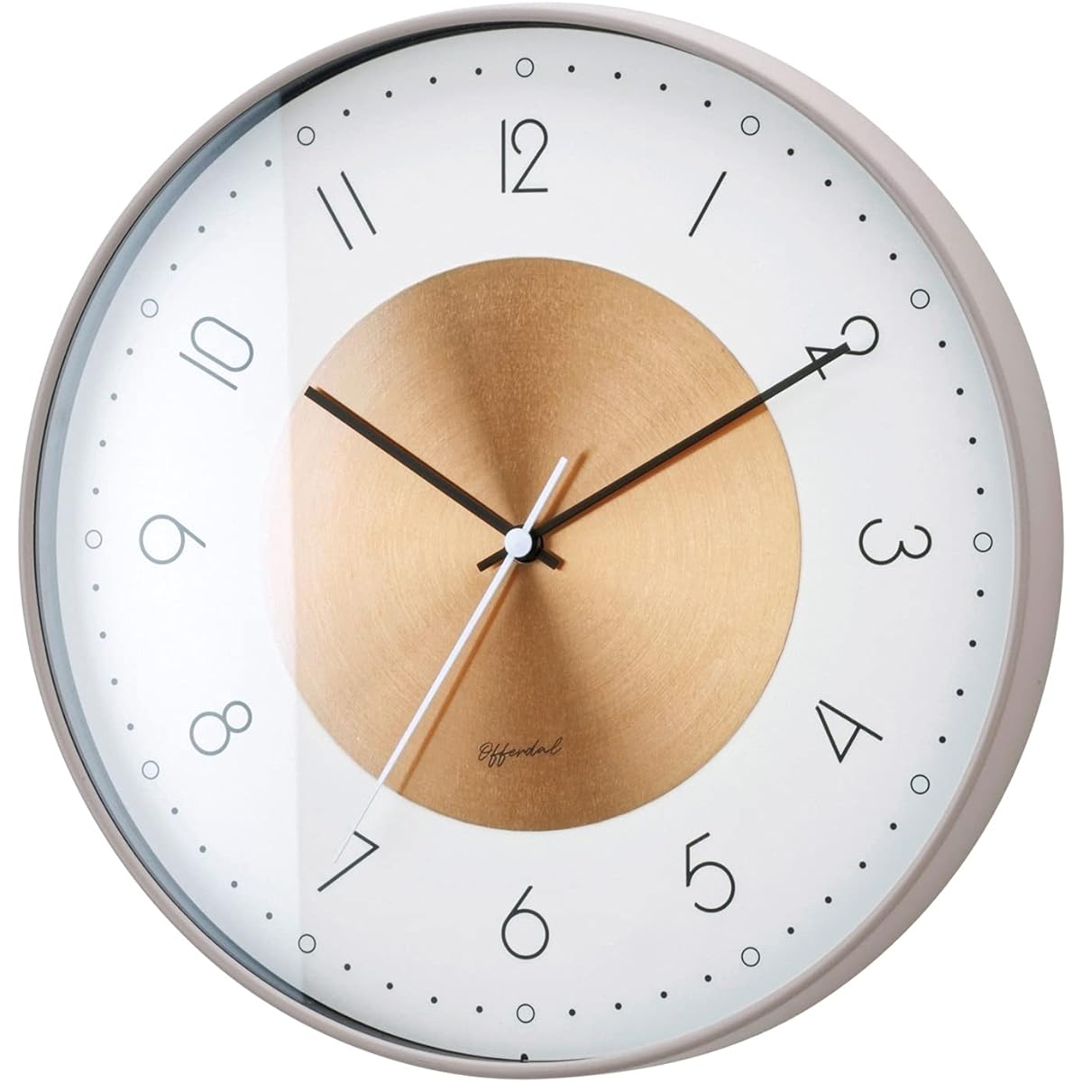 Interform Wall Clock Norte CL-4090 Copper Warm Gray White Sweep Movement
