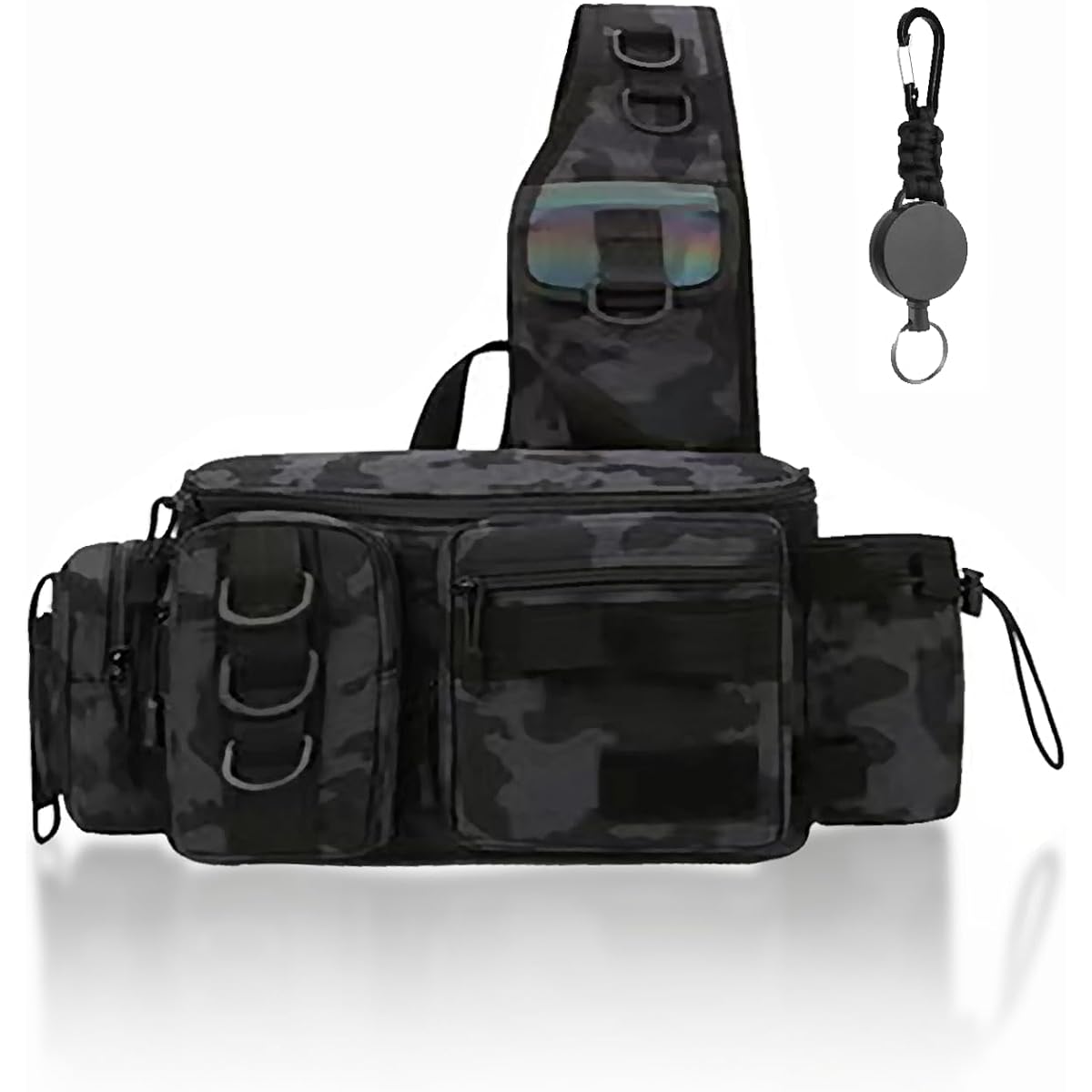 RIVER DIARY Fishing Tackle Bag Gran Gun Bag Waist Bag Fishing Waterproof Wide Mouth Large Capacity Black (Blue)