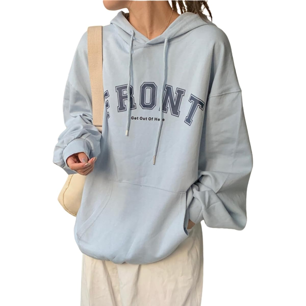 [SeiunAn] Women's Hoodie, Sweatshirt, Spring, Autumn, Winter, Brushed Lining, Sweatshirt, Large Size, Pullover Top, Long Sleeve, Hooded, Stylish, English Logo Print, Korean Fashion, Spring Clothes, Loose, Casual, Cute, Streetwear, Cotton, Cool