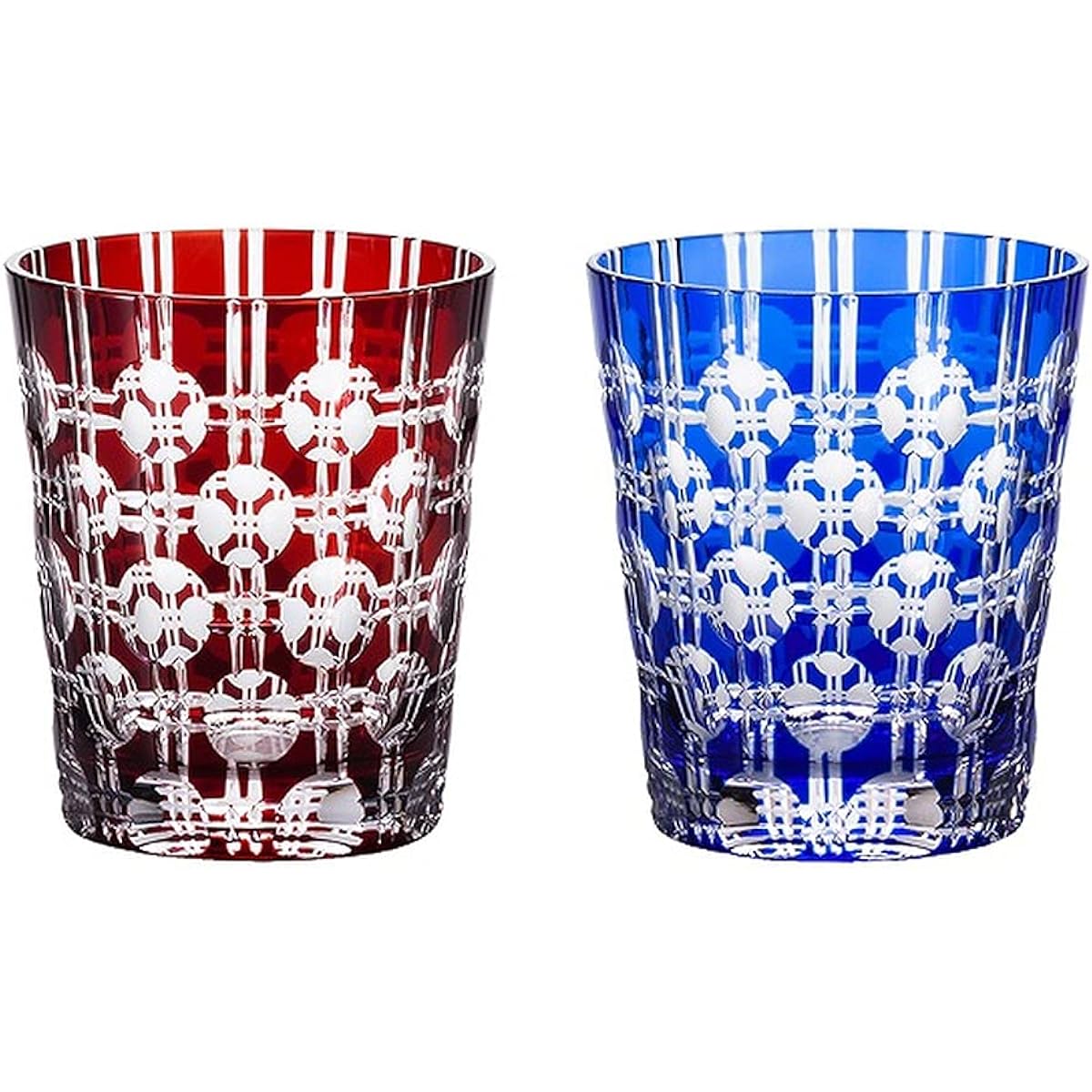 NARUMI Glassworks Eternity Rock Glass Pair Blue & Red 250cc GW6057-2270
