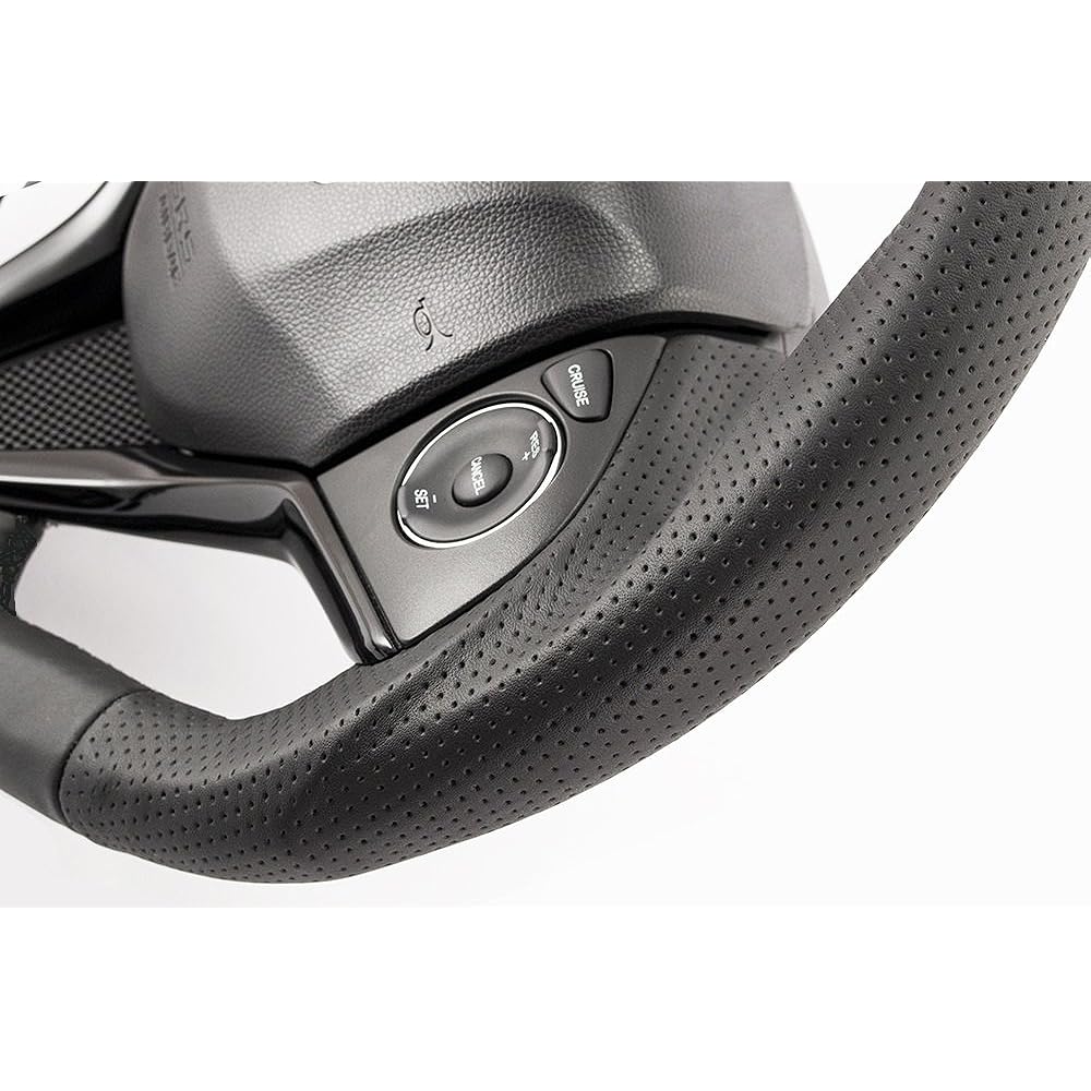 KENSTYLE Original Steering HA02 Honda Vezel (RU1/RU2/RU3/RU4) All Black Leather (Blue Stitch)