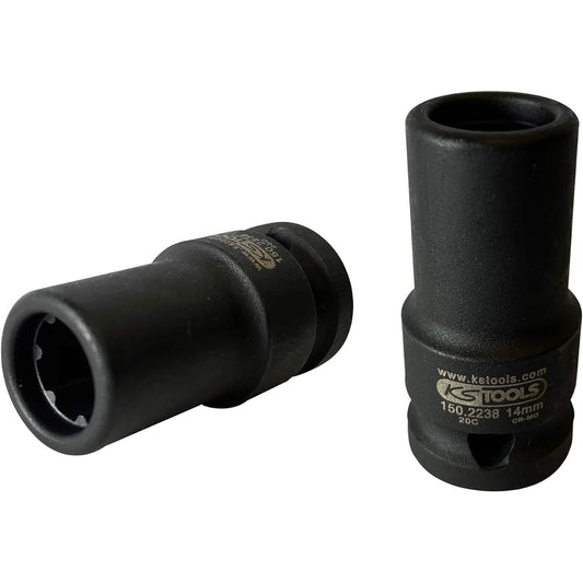 KS Tools 1/2" Special Brake Caliper Socket 7 Sides 14 mm Length 50 mm 150.2238