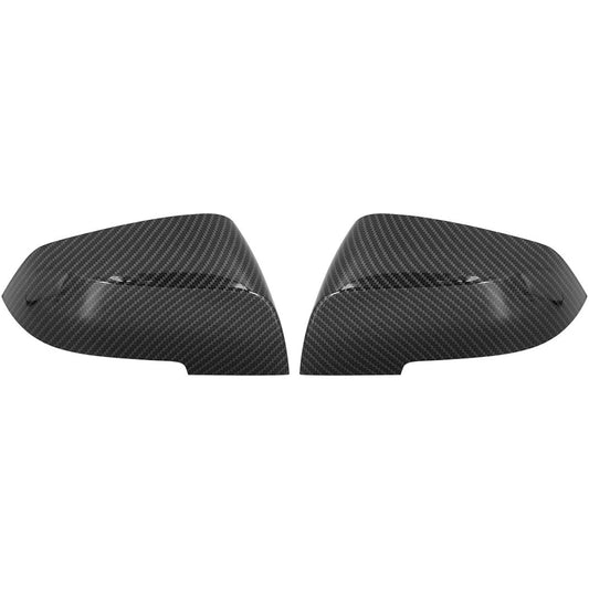 X AUTOHAUX Car Exterior Rear View Mirror Cover Housing Door Wing Mirror Cover Caps Carbon Fiber Pattern Fit BMW F30 F32 2013-2018 Pair