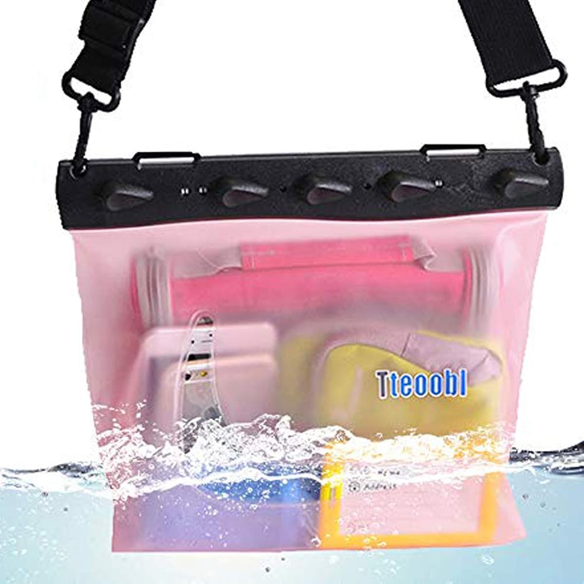 Mercs Tteoobl Waterproof Bag, Waterproof Case, Pool Bag, L Size, Shoulder Bag, IPX8, Beach, River Play, Pool, Travel, Outdoor, Disaster Prevention, Essentials, Pink