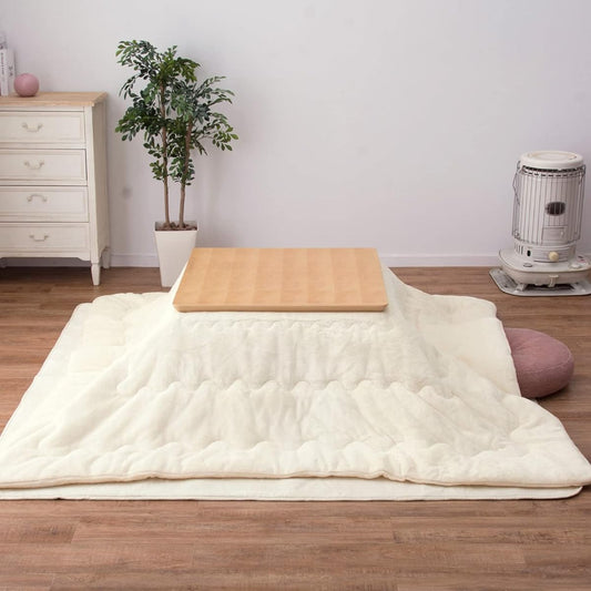 Hagiwara Kotatsu Futon, Ivory, Approx. 190 x 240 cm, "Meringue Touch", Machine Washable, Flannel Fabric, Dull Color