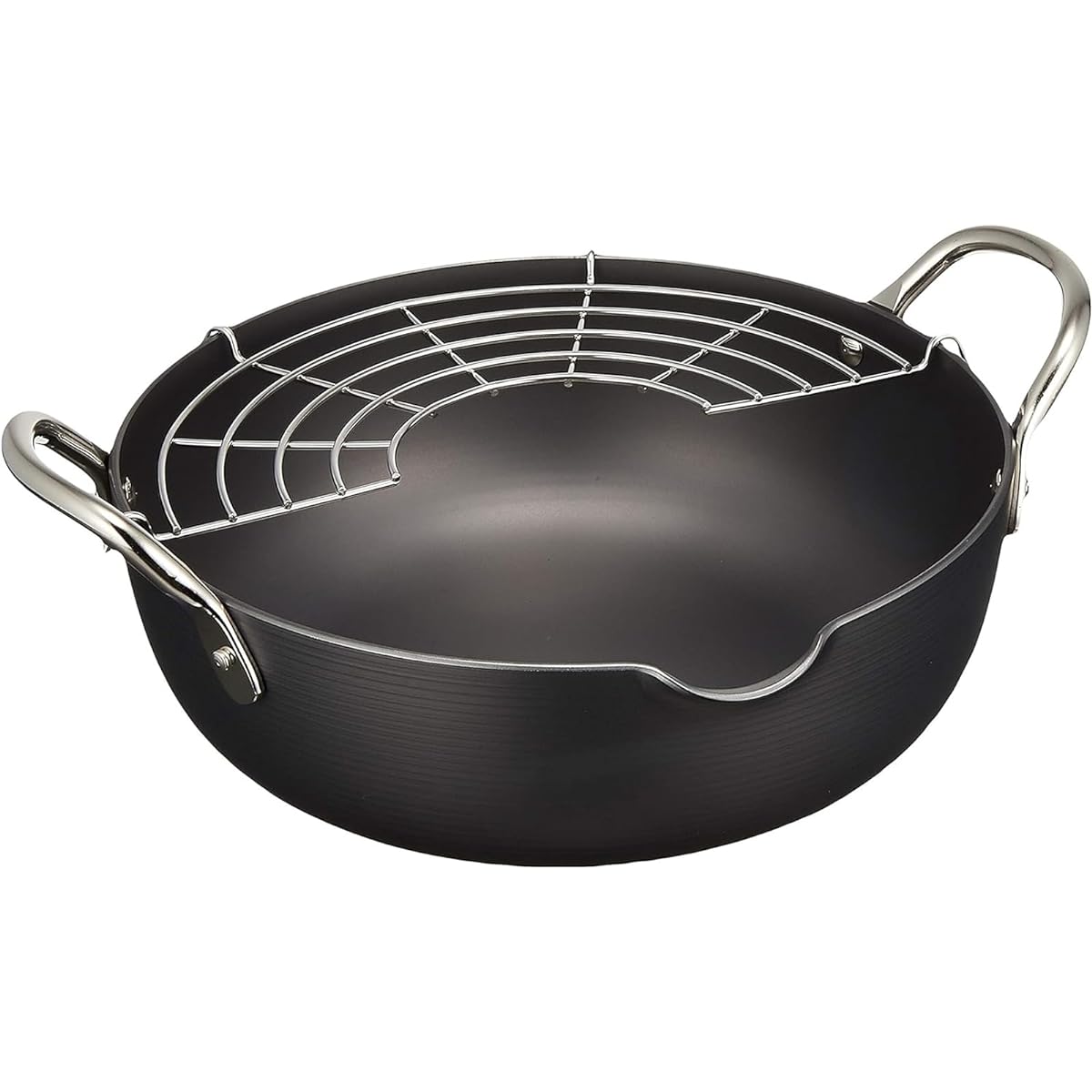 River Light Kiwami JAPAN Iron Deep Tempura Pot M 2.4L Iron Nitride Nitriding Compatible with IH Rust Resistant Made in Japan J1324