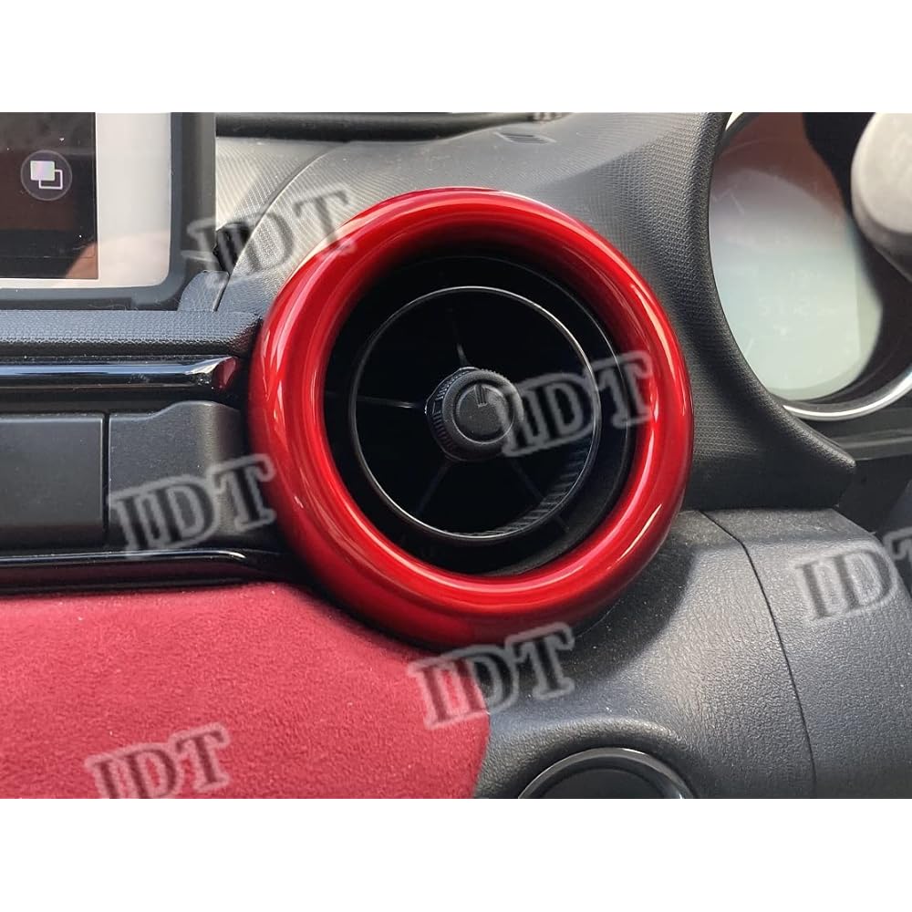 IDT Mini Waist Included Mazda ND Roadster Air Conditioner Ring Interior Panel Bezel Air Conditioner Cover Diffuser Ring Set of 3 MAZDA (Red)