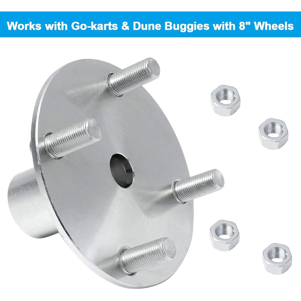 GEKUFA GoCart Live Axle Hub 4 inch x 4 inch 2-3/4 inch hub and 3/4 inch step down