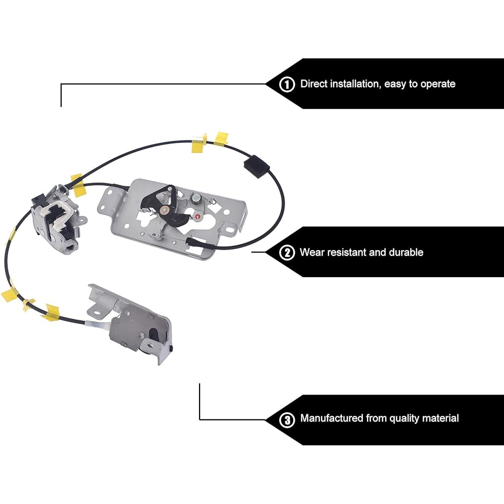 LH Rear left driver's seat side and lower door lock latch actuator and cable assembly 6L3Z18264A01B 8L3Z18264A01B 2004-2008 For Ford F-150