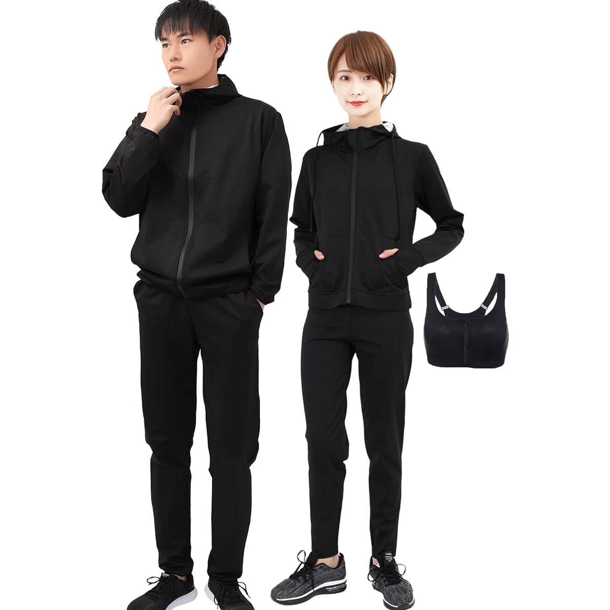 [Smarty] Used by World Representative Players & Includes Video Sauna Suit for Women and Men, Diet Top and Bottom Set, 3 Piece Set, Washable, Heavy Sweating, Running, Walking, Sports Bra Included, Exercise