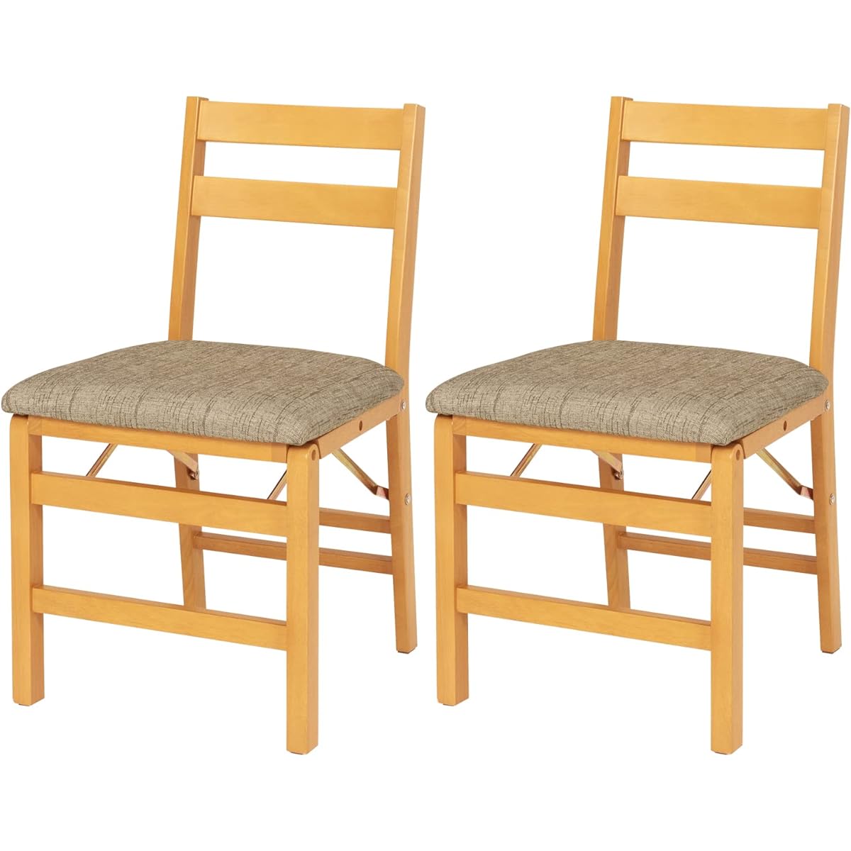 Hagiwara Folding Dining Chair Set, 2 Legs, Completed Product, Dining Chair, Compact, Slim, Modern, Auxiliary Chair, Width 42 x Depth 48 x Height 76, Seat Height 43.5, Natural x Beige VC-7598NABE