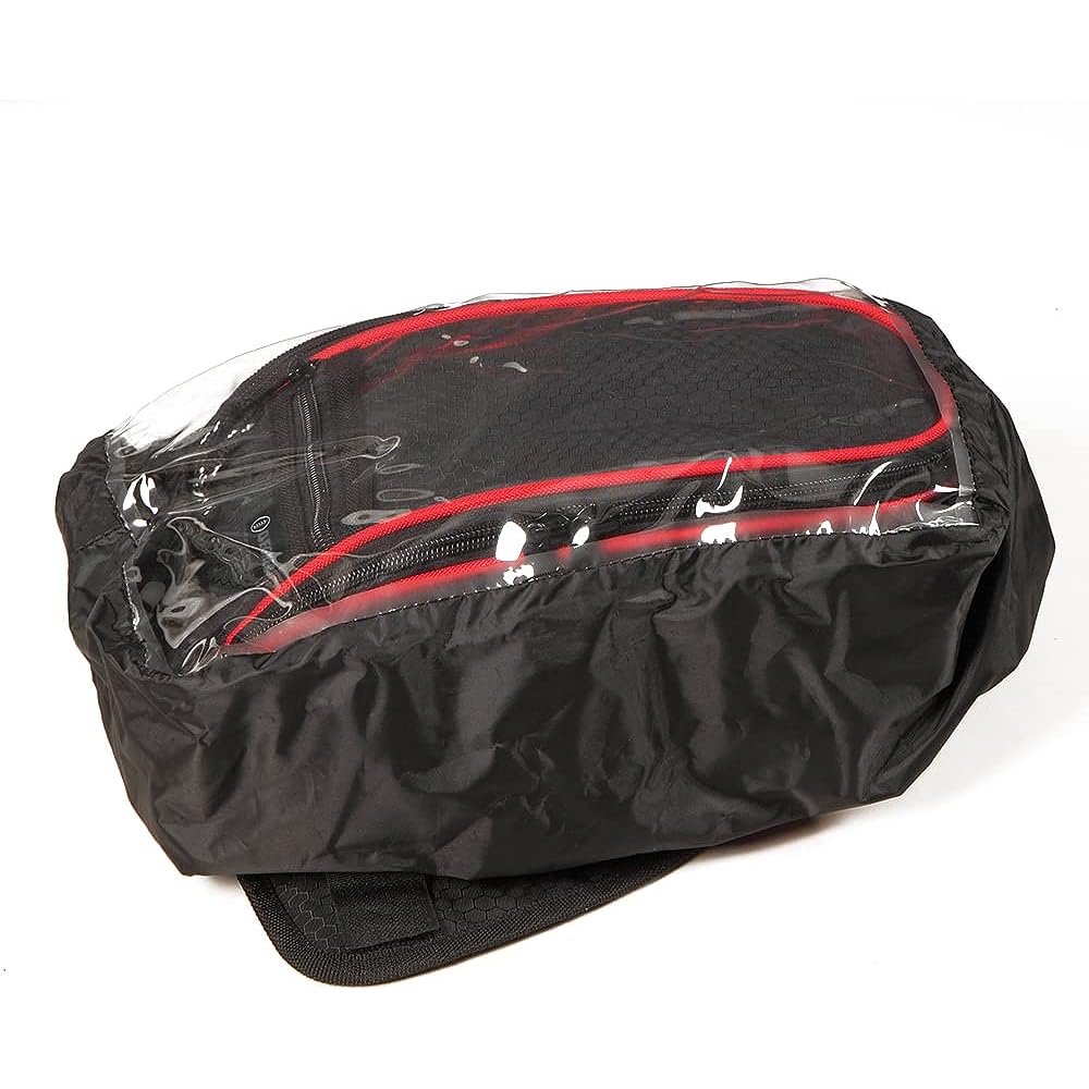 DEGNER Magnetic Tank Bag Black/Red Piping BKRDP NB-117MAG