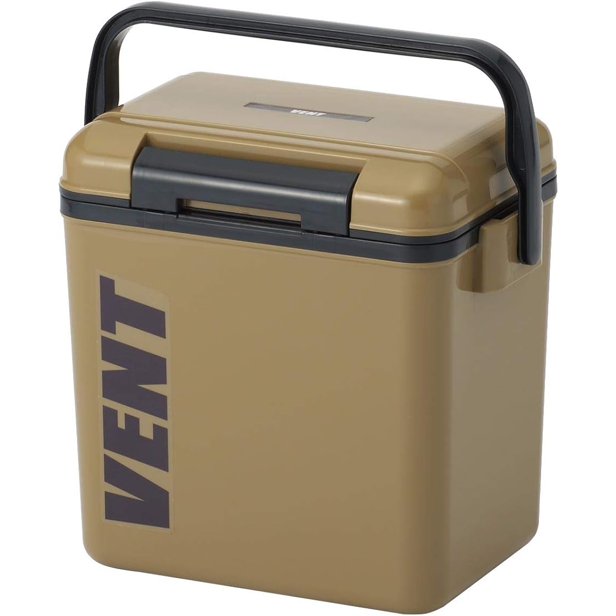 Sanka Bansereno Cooler box that can be opened and closed with one push, German khaki (glossy), 7.6L, small, lightweight design, easy to clean with removable lid, made in Japan, fishing cooler, fishing, camping, club activities (width 29.6 x depth 20 x 27