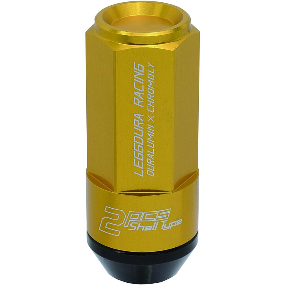 KYO-EI (Kyoei Sangyo) Wheel Lock Nut LEGGDURA RACING Shell Type Lock & Nut Set (CL53) Ledura Racing Shell Type Nut M12 x P1.5 Gold CL53-11A